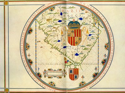 Map of the Southern Tip of the Americas by Fernao Vaz Dourado